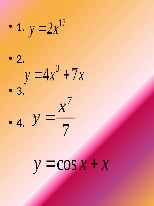 •1. •2. •3. •4. 17 2xy xxy 74 3  7 7 x y xxy cos