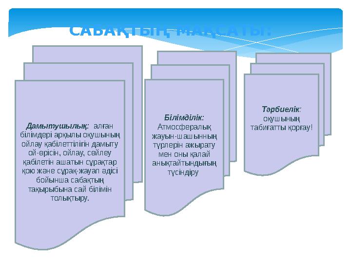 Дамытушылық: алған білімдері арқылы оқушының ойлау қабілеттілігін дамыту ой-өрісін, ойлау, сөйлеу қабілетін ашатын сұрақт