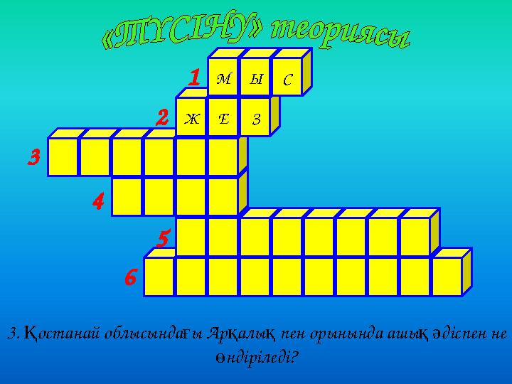 ЖЕЗ МЫС 3. Қостанай облысындағы Арқалық пен орынында ашық әдіспен не өндіріледі? 1 2 3 4 5 6