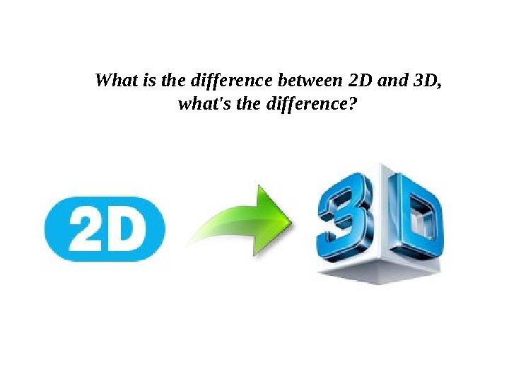 What is the difference between 2D and 3D, what's the difference?