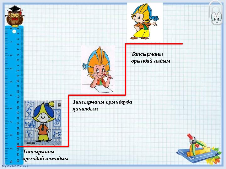 Тапсырманы орындай алмадым Тапсырманы орындауда қиналдым Тапсырманы орындай алдым