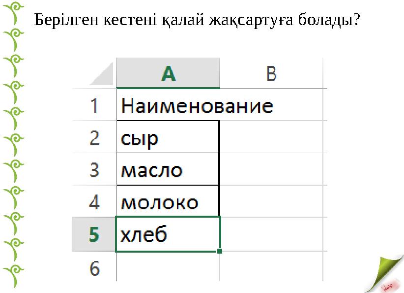 Берілген кестені қалай жақсартуға болады?