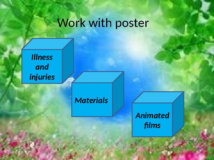 Work with poster Illness and injuries Materials Animated films