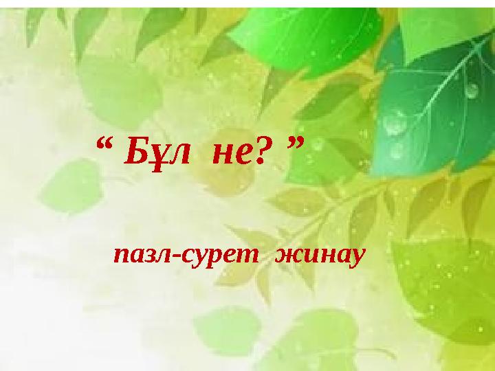 “ Бұл не? ” пазл-сурет жинау