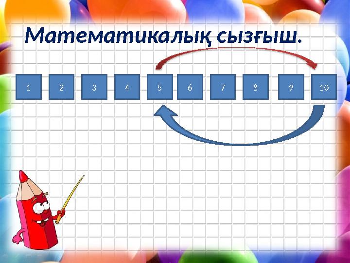1 2 3 4 5 6 7 8 9 10 Математикалық сызғыш.