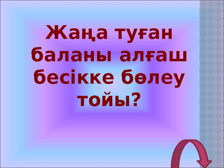Жаңа туған баланы алғаш бесікке бөлеу тойы?