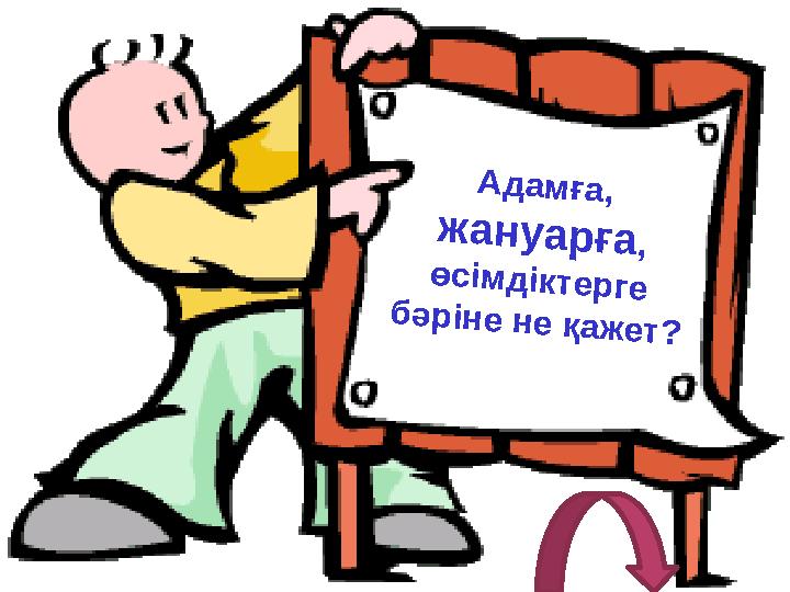 Адамға, жануарға, өсімдіктерге бәріне не қажет?