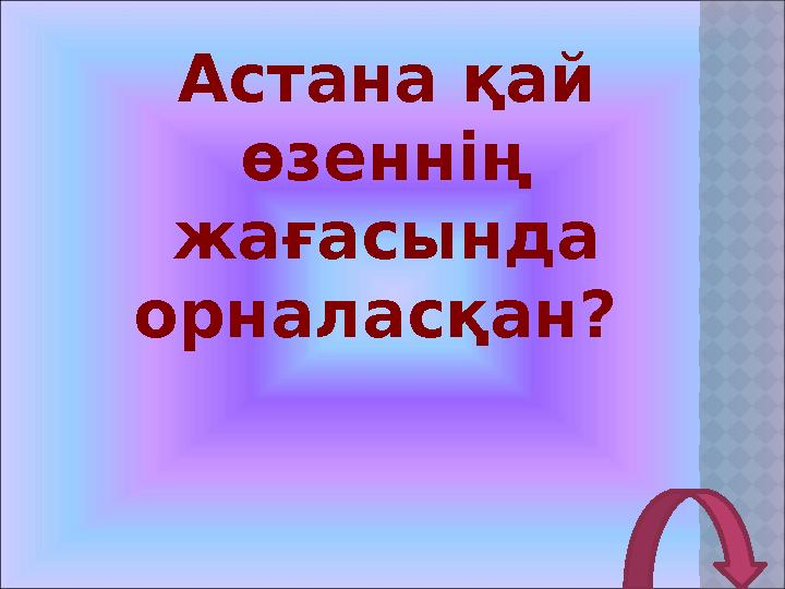Астана қай өзеннің жағасында орналасқан?