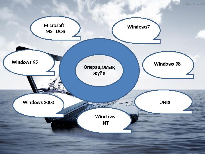 Операциялық жүйе Microsoft MS DOS Windows7 Windows 95 Windows 98 Windows 2000 Windows NT UNIX