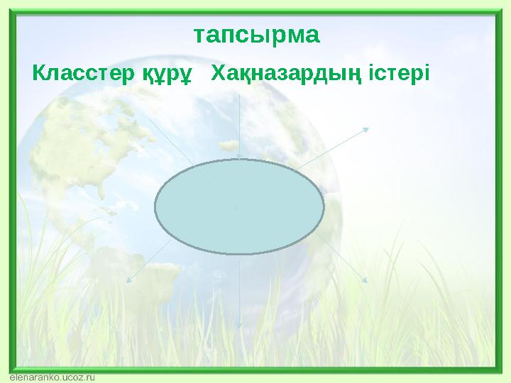 тапсырма Класстер құрұ Хақназардың істері