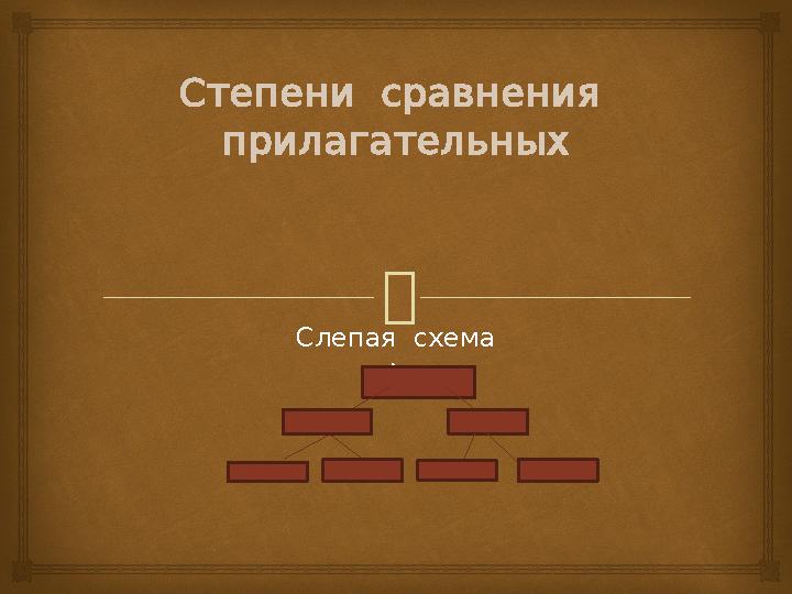 C тепени сравнения прилагательных Слепая схема \