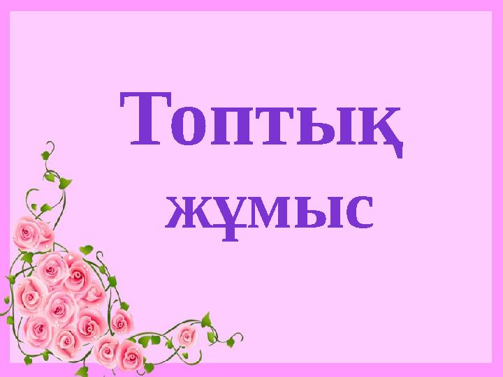 Топтық жұмыс