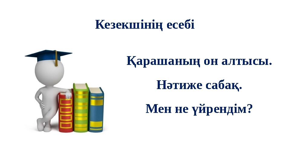 Кезекшінің есебі Қарашаның он алтысы. Нәтиже сабақ. Мен не үйрендім?