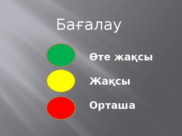 Бағалау Өте жақсы Жақсы Орташа