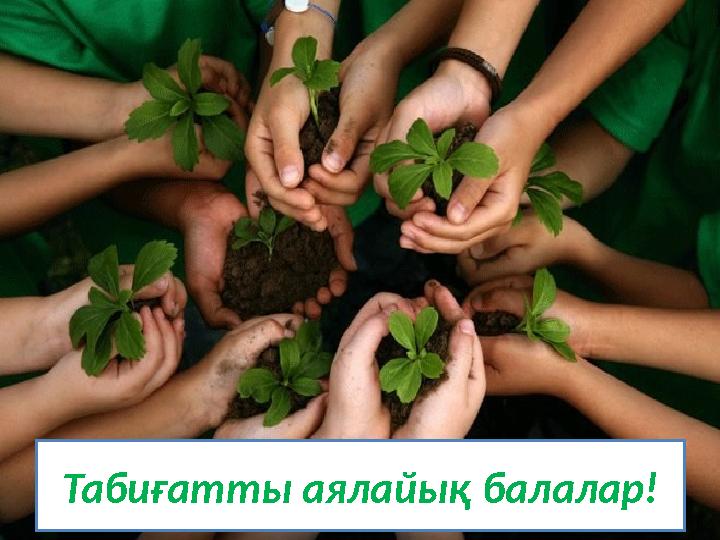 Табиғатты аялайық балалар!