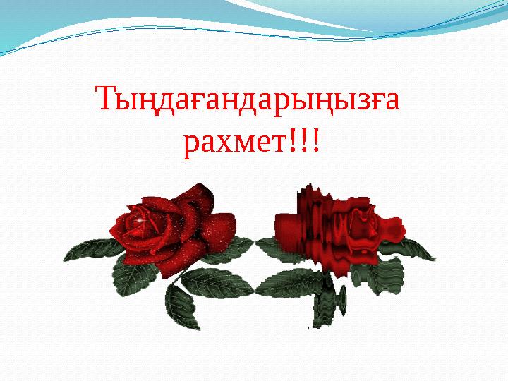 Тыңдағандарыңызға рахмет!!!