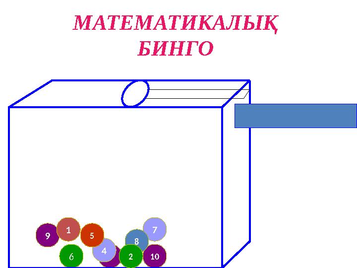 3 4 9 5 7 10 1 8 6 2 МАТЕМАТИКАЛЫҚ БИНГО