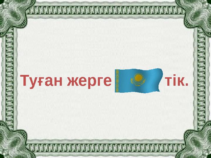 Туған жерге тік.