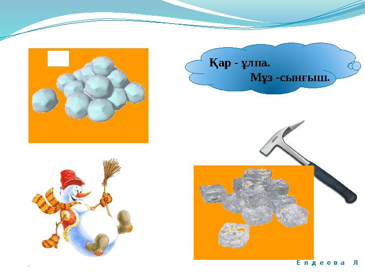 Қар - ұлпа. Мұз -сынғыш. Е л д е е в а Л