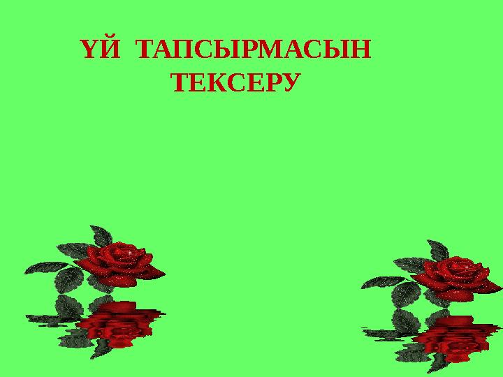 ҮЙ ТАПСЫРМАСЫН ТЕКСЕРУ