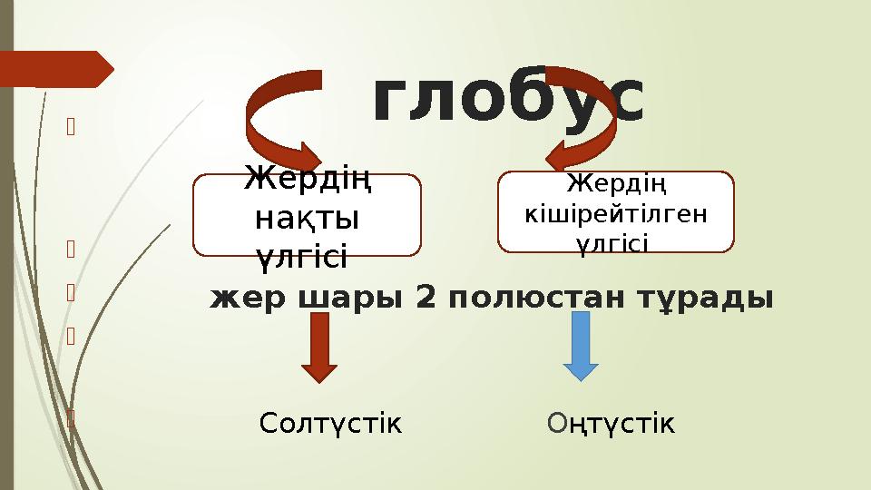 глобус    жер шары 2 полюстан тұрады 