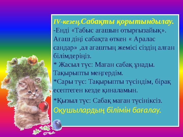 ІV-кезең.Сабақты қорытындылау. -Енді «Табыс ағашын отырғызайық». Ағаш діңі сабақта өткен « Аралас сандар» ,ал ағаштың жеміс