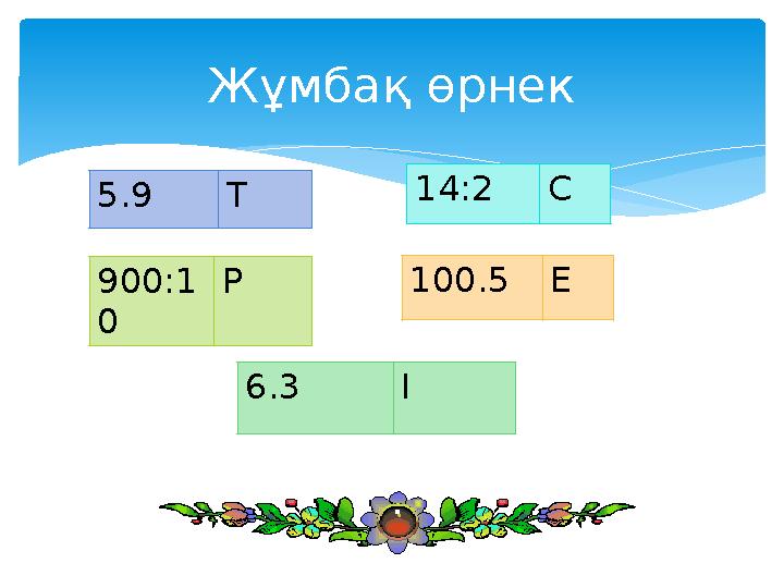 5.9 ТЖұмбақ өрнек 900:1 0 Р 6.3 І 14:2 С 100.5 Е