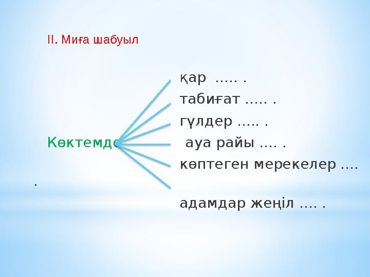 ІІ. Миға шабуыл қар ..... . таби