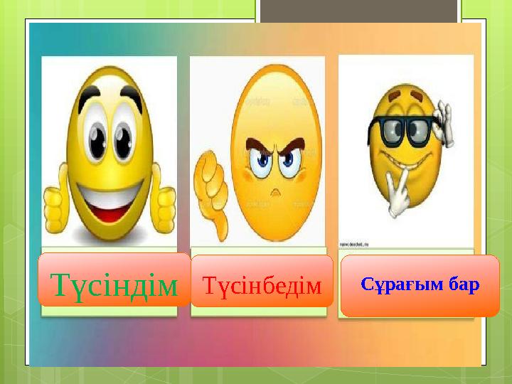 ТүсіндімТүсінбедімСұрағым бар