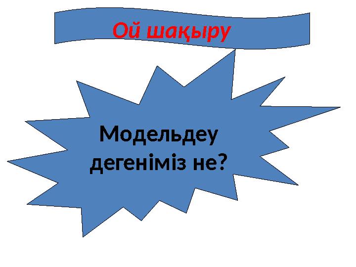 Ой шақыру Модельдеу дегеніміз не?