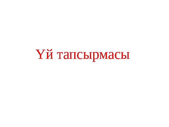 Үй тапсырмасы