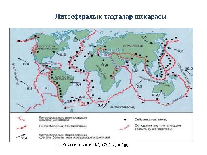 Литосфералық тақталар шекарасы http://tak-to-ent.net/uchebniki/geo7kz/image012.jpg