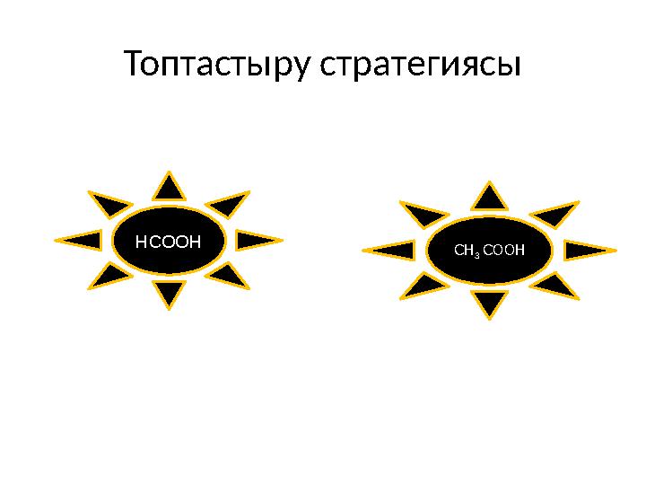 Топтастыру стратегиясы H СООН С H 3 СООН