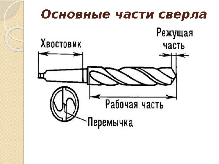 Основные части сверла