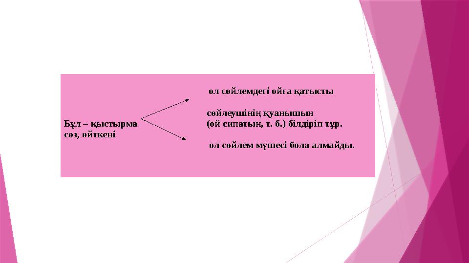 ол сөйлемдегі ойға қатысты