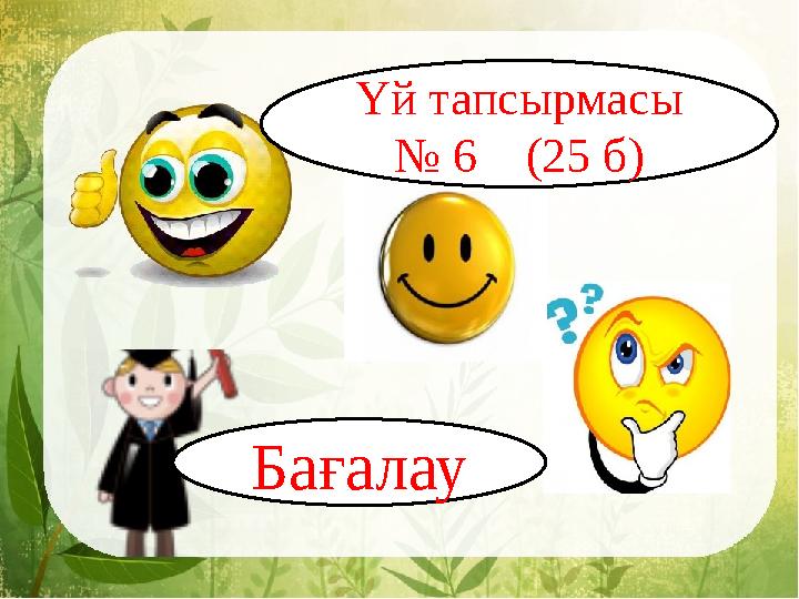 Бағалау Үй тапсырмасы № 6 (25 б)