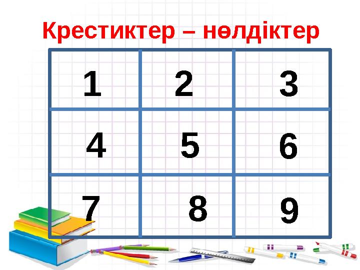 Крестиктер – нөлдіктер 1 2 54 3 6 7 8 9