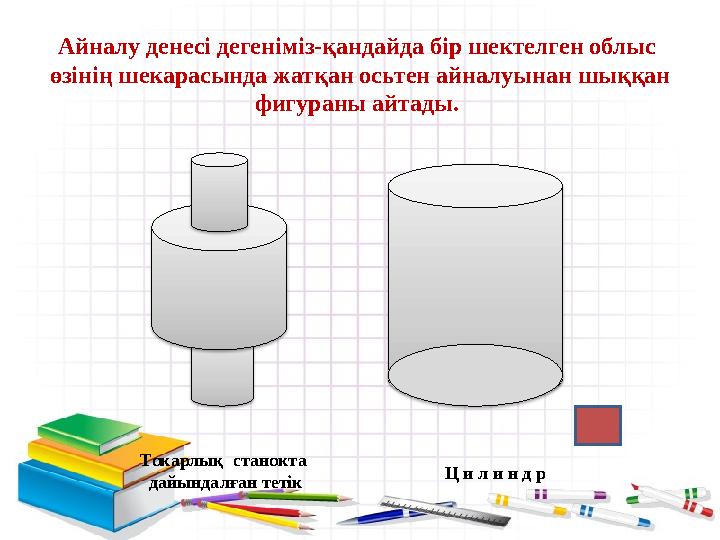 Айналу денесі дегеніміз-қандайда бір шектелген облыс өзінің шекарасында жатқан осьтен айналуынан шыққан фигураны айтады.