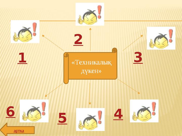 «Техникалық дүкен» 1 6 5 4 3 2 артқа
