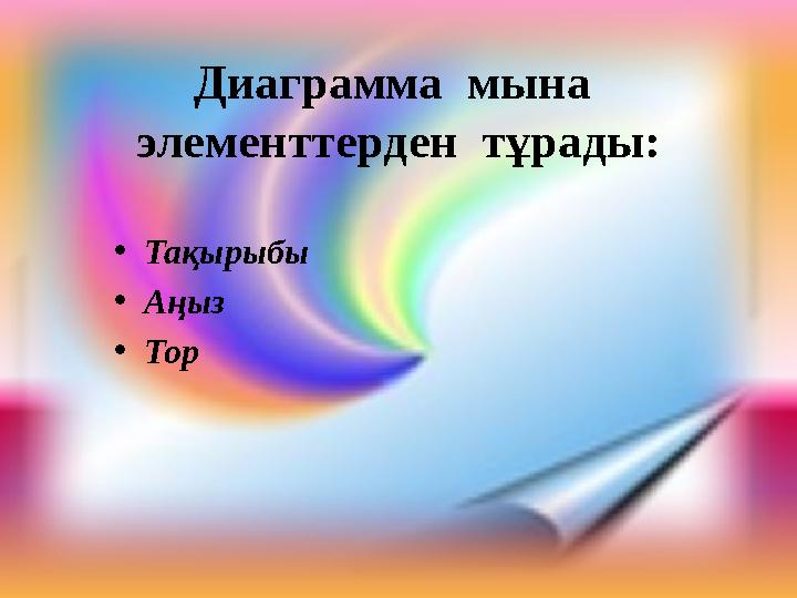 Диаграмма мына элементтерден тұрады: •Тақырыбы •Аңыз •Тор