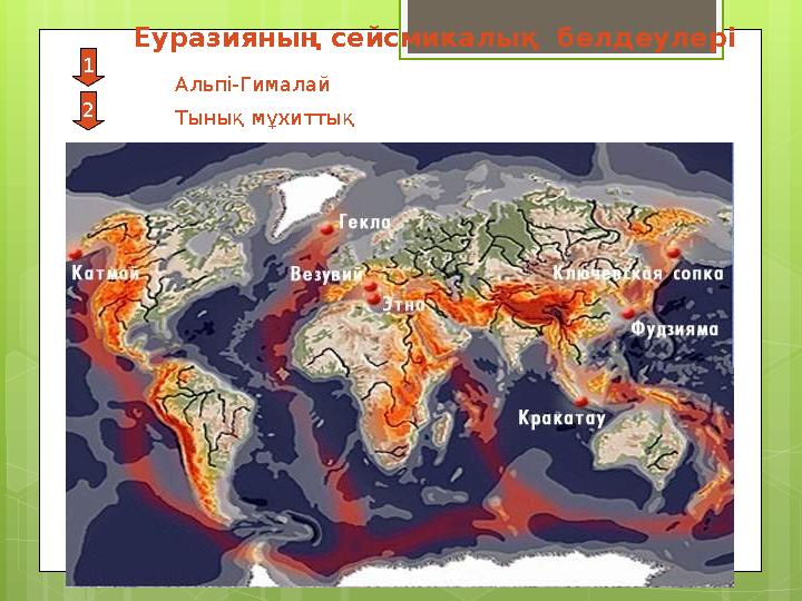 Альпі-Гималай Тынық мұхиттық1 2 Еуразияның сейсмикалық белдеулері