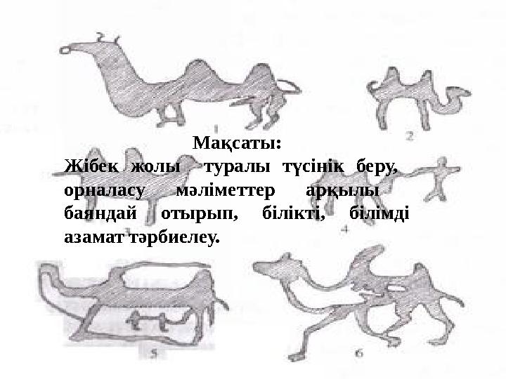 Мақсаты: Жібек жолы туралы түсінік беру, орналасу мәліметтер арқылы баяндай отырып, білікті, білімді азамат тә