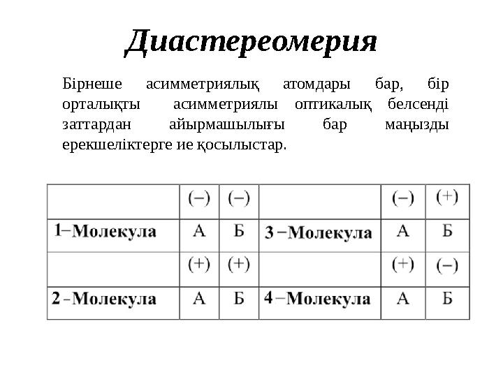 Диастереомерия Бірнеше асимметриялық атомдары бар, бір орталықты асимметриялы оптикалық белсенді заттардан айырмашылығы бар ма