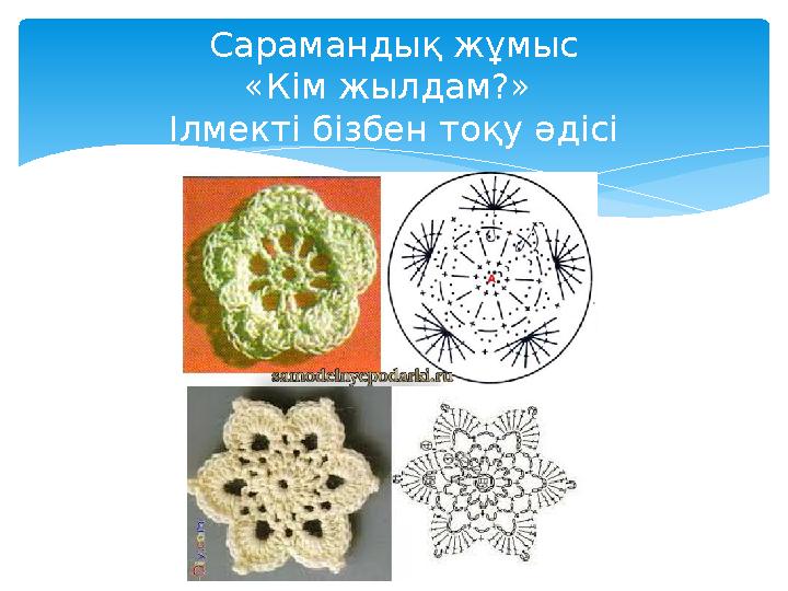 Сарамандық жұмыс «Кім жылдам?» Ілмекті бізбен тоқу әдісі