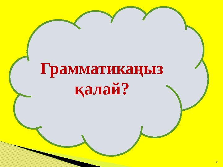 2 Грамматикаңыз қалай?