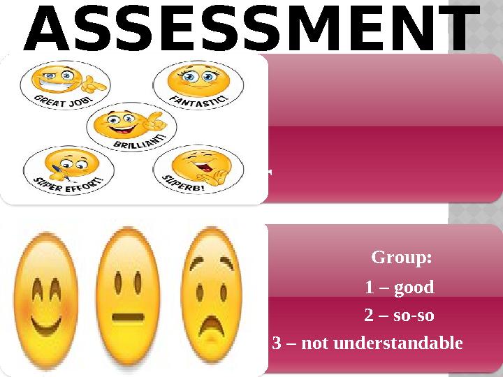 ASSESSMENT Teacher Group:
