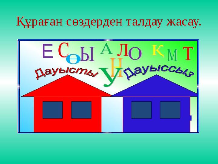 Құраған сөздерден талдау жасау.