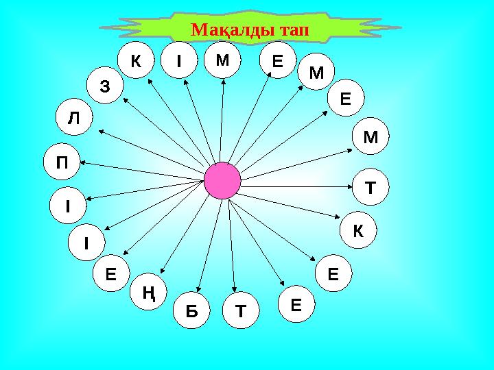 Мақалды тап ТБ Е Е К Т М Е ЕМ М І П Л З К І Е І Ң