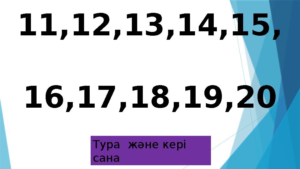 11 ,12,13,14,15, 16,17,18,19,20 Тура және кері сана