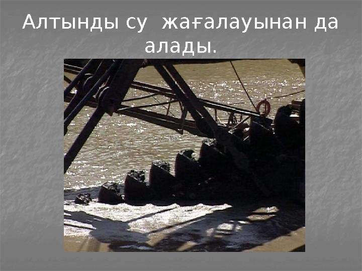 Алтынды су жағалауынан да алады.